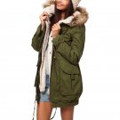 Women Winter Fleece Coat Hooded Faux Fur Thicken Jacket Parka Outwear M-2XL