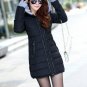 Big Size 3XL Winter Jacket Women 2017 New Europe Style Hooded Slim Medium Long Hooded Black Plus Siz