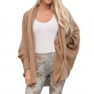 2017 Women Autumn Open Front Long Batwing Sleeve Loose Casual Poncho Jacket Coat Knitted Sweater Car
