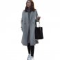 XL-5XL Women Oversized Autumn Winter Loose Wool Coat Lapel Neck Buttons Long Sleeve Casual Outwear W