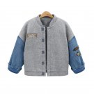 Winter Women Warm Embroidery Wool Denim Splice Tops Blusas Fashion Oversized Long Sleeve Buttons Dow