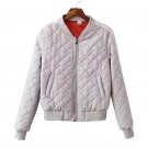 Women Bomber Jacket New Arrival 2017 Autumn Winter Stand Collar Zipper Coat Casual Long Sleeve Argyl