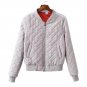 Women Bomber Jacket New Arrival 2017 Autumn Winter Stand Collar Zipper Coat Casual Long Sleeve Argyl