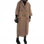 2017 Fashion Women Winter Turn-Down Collar Buttons 3/4 Sleeve Long Coat Parka Loose Casual Woollen O