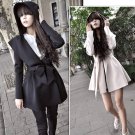 GZDL Winter Autumn Fashion Vintage Women Female Long Sleeve Hoode Tunic Loose Overcoat Women Trench 