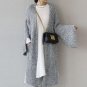 2017 Women Autumn Long Flare Sleeve Big Pockets Winter Warm Split Irregular Long Sweater Cardigan Wa