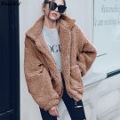 Faux Fur Coat Women Jacket Autumn Winter Coats Full Sleeve Pockets Zip Up Women\'s Coats Jackets Cas