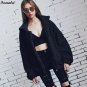 Faux Fur Coat Women Jacket Autumn Winter Coats Full Sleeve Pockets Zip Up Women\'s Coats Jackets Cas