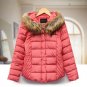 Fashion Womens Winter Warm Fur Collar Coat Leather Cotton Jackets Overcoat Parka