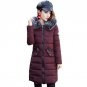 Fashion Women Puffer Down Cotton Long Outwear Coat Padded Jacket Winter Warm Hooded Faux Fur Collar 