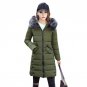 Fashion Women Puffer Down Cotton Long Outwear Coat Padded Jacket Winter Warm Hooded Faux Fur Collar 
