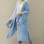 Winter Warm Womens Knitted Long Flare Sleeve Split Coat Jacket Irregular Waterfall Long Sweater Card