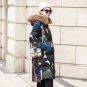 European Autumn Winter Women Printed Parkas Down Coats Raccoon Fur Hoody 90% Duck Down Lady Slim Out
