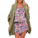 Autumn Winter Women Long Batwing Sleeve Loose Casual Knitted Sweater Cardigan Poncho Jacket Open Fro