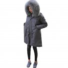 2017 Winter Women Long Hooded Parka Fashion Fur Collar Coat Long Sleeve Zipper Buttons Thick Tops Wi