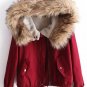 Dotfashion Winter/Spring Designer Fashion Women\'s Outwear Short Causal Solid Fur Hooded Warm Long S