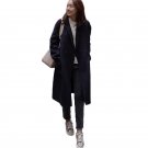 Elegant Women 2017 Winter Buttons Outwear Overcoat Casual Lapel Neck Long Sleeve Loose Solid Fashion