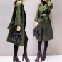 Army Green Woolen Coat Women 2017 Long Parkas Manteau Femme Elegant Winter Coat Women Flare Sleeve B