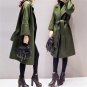 Army Green Woolen Coat Women 2017 Long Parkas Manteau Femme Elegant Winter Coat Women Flare Sleeve B