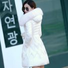 Quality Women\'s Down Coat Winter 2017 Fashion Elegant Real Fur Collar White Duck Down Jacket Slim T