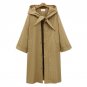 Women FashionL-5XL Solid Hooded Pockets Ladies Long Sleeve Loose Plus Size Autumn Winter Long Jacket