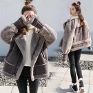 Autumn Winter Suede Lambs Wool Coat Women 2017 Warm Zipper Cashmere Coat Turn Down Collar Thicken Ov