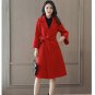 High Street long Coats Warm Fashion Autumn Winter Top UK Fashion Flare Sleeve Women Long Red Wide-wa