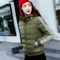 Fashion 2017 Winter Women Down Jackets Side Stripe Short Basic Cotton Padded Coats Outwear Parka Plu