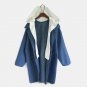 Winter Women Hooded Buttons Open Casual Baggy Long Coat Jacket Ladies Oversized Tuen-down Denim Jean