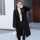 Women Casual Winter Thicken Woolen Blend Outwear Lapel Neck Long Sleeve Fashion OL Party Loose Long 