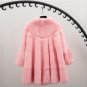 Elegant stand collar wave cut full pelt natural rabbit fur coat outerwear women\'s autumn winter 201