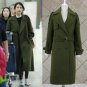 Army Green Woolen Coat Women 2017 Long Parkas Manteau Femme Elegant Winter Coat Women Flare Sleeve B