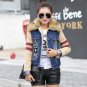 2017 Women Spring Autumn Winter New Lambswool jean Coat With Fur Collar Long Sleeves Warm Coat Outwe
