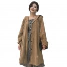 Women Ladies Fashion Military Loose Batwing Sleeve Hooded Coat Outwear Autumn Winter Long Sleeve Poc