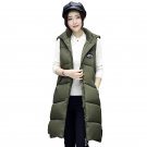 Autumn Winter 2017 Long Vest Coat Women Waistcoat Female Sleeveless Turtleneck Pocket Jacket Hooded 