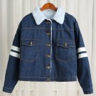 2017 Women Spring Autumn Winter New Lambswool jean Coat With Print Long Sleeves Warm Coat Outwear Wi