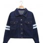 2017 Women Spring Autumn Winter New Lambswool jean Coat With Print Long Sleeves Warm Coat Outwear Wi