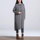 Fashion Womens Buttons Open Long Sleeve Casual Loose Sweatshirt Winter Spring Ladies Long Split Coat