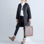 Flare Winter Women 2017 Jacket V-Neck Zippers Long Sleeve Pockets Straight Leisure Black Warm Long O