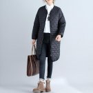 2017 Women Winter Long Sleeve V-Neck Zippers Pockets Cotton Wadded Coat Solid Loose Casual Thickenin