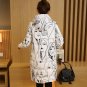 White Duck Down Jacket 2017 Printing Winter Coat Women Black Parka Hooded Maxi Coats Winter Jacket W