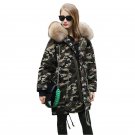 Winter Women Camouflage Parkas Down Coats Jacket Raccoon Fur Hoody 90% Duck Down Lady Warm Outerwear