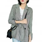 Women Basic Coats Autumn And Winter Women Plaid Jacket New 2017 Vintage Long Sleeve Loose Female Sli