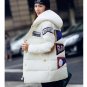 New2017 winter jacket plus size women print parkas duck down loose fit coat medium long pathchwork o