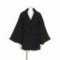 Women Winter Flare Sleeve Wool Jacket Sweet apricot Double Breasted Loose A-line Woolen Blends Women