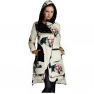 Abrigos Chaquetas Mujer Invierno 2017 Winter Jacket woman\'s Floral Print White Duck Down Parka Fema