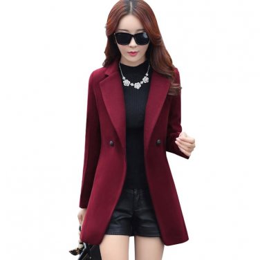 2017 women\'s winter winter jacket long section ladies jacket ultra-thin suit collar section solid w