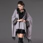 Women\'s Elegant Tassel Bat Sleeve Loose Hoodie Faux Fur Coat Autumn Winter Fox Fur Trim Hood Knitte