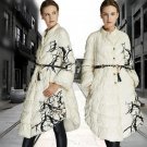 High Quality European Fashion Designer 2017 Parkas For Women Winter White Duck Down Parka Long Print