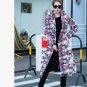 New High Quality Printing Plus Size Slim Long Thick Duck Down Jacket Women Winter Hooded Coat  Black